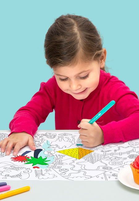 Omy coloring placemat for children at folia in south dartmouth ma