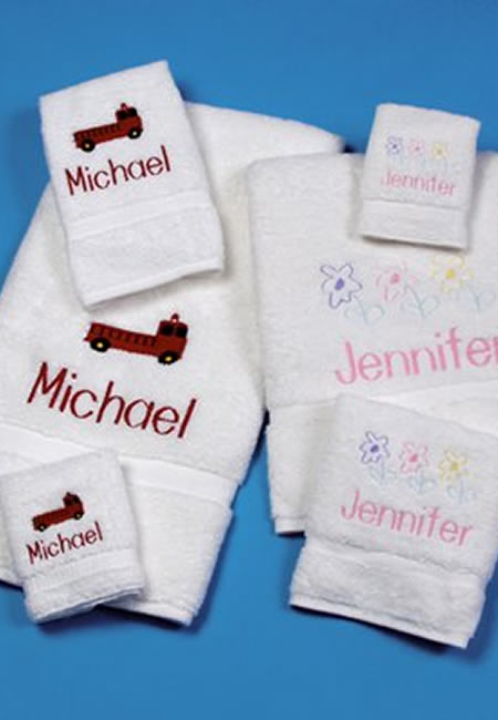 Personalized towels for boys and girls