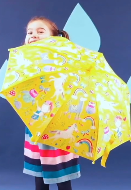 Color changing umbrellas for children at folia in south dartmouth ma