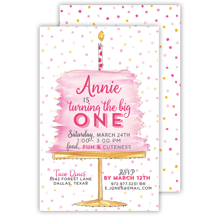 First birthday custom party invitations