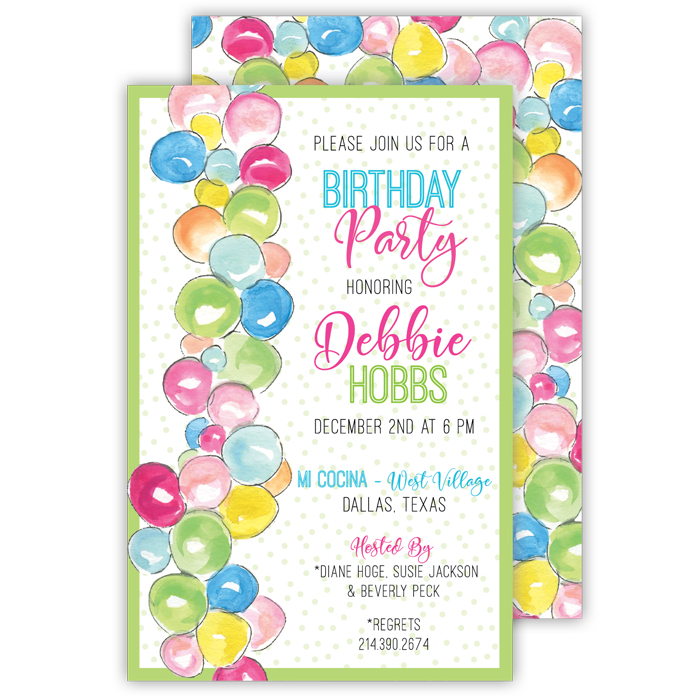Adult and children birthday custom party invitations