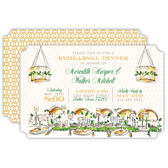 Rehearsal dinner custom invitations