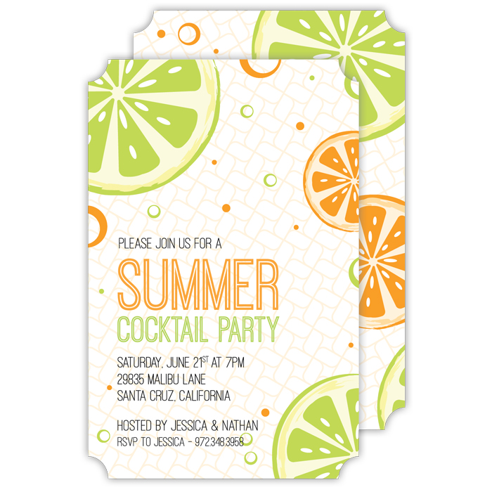 Cocktail party custom invitations