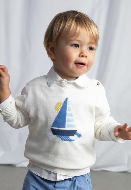 Sailboat sweater for children at folia in south dartmouth, ma