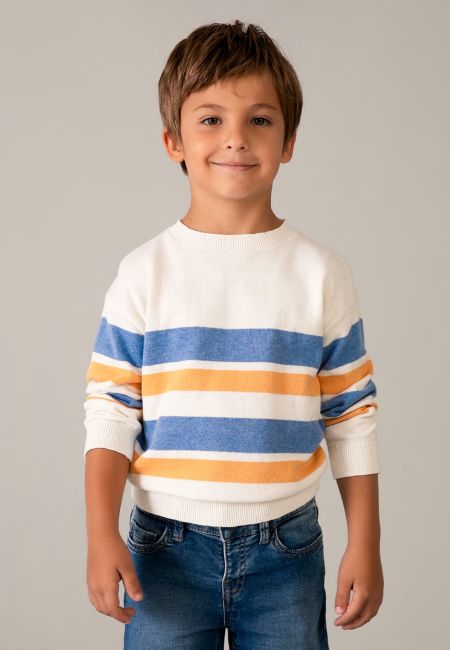 Orange and blue striped sweater for boys at folia in south dartmouth, ma