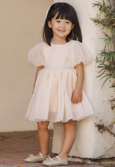 Easter pastel peach dress for girls at folia in south dartmouth, ma